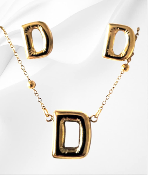 18K Gold Plated Letter Jewelry Sets