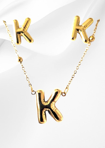 18K Gold Plated Letter Jewelry Sets