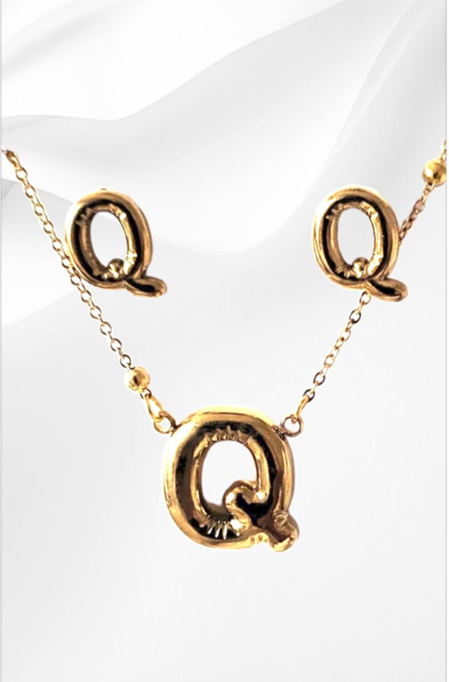 18K Gold Plated Letter Jewelry Sets
