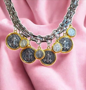 Saint Benedict Medallions Necklace