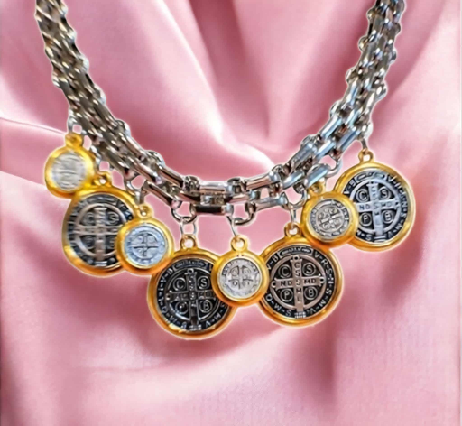 Saint Benedict Medallions Necklace