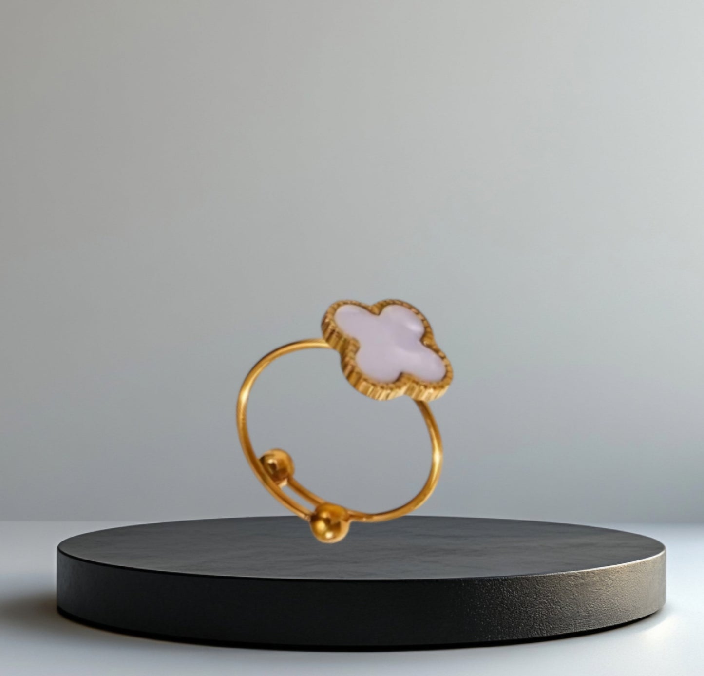 Titanium Steel Clover Ring