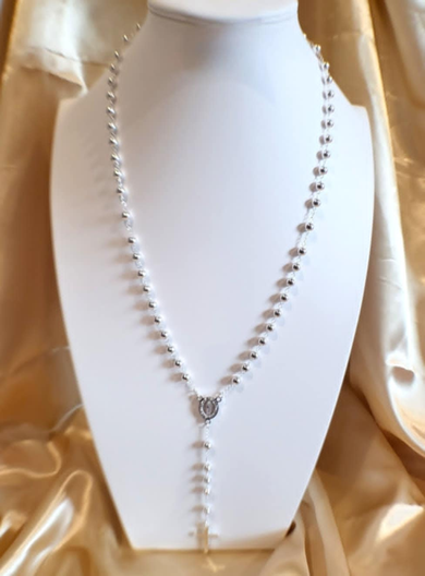 925 Silver Plated Stainless Steel Rosary