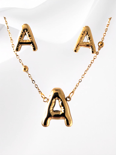 18K Gold Plated Letter Jewelry Sets