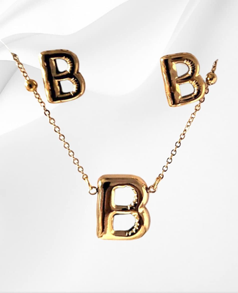 18K Gold Plated Letter Jewelry Sets