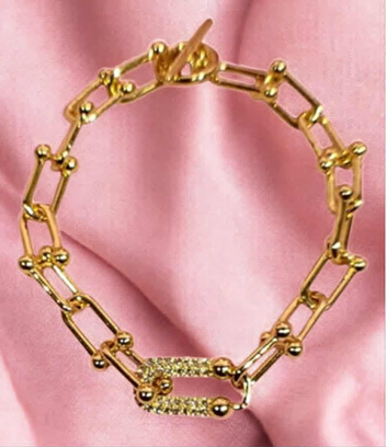 18K Gold-Filled Gold Link Bracelet