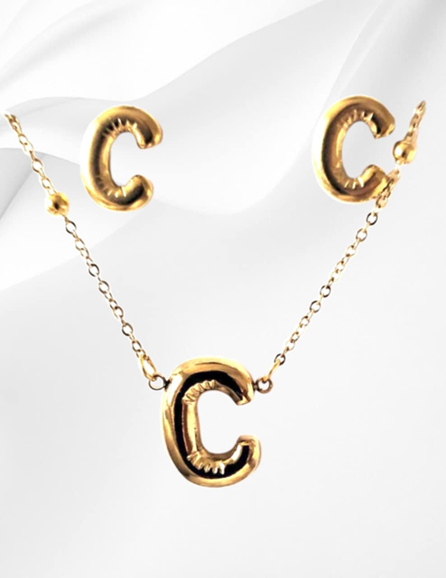 18K Gold Plated Letter Jewelry Sets
