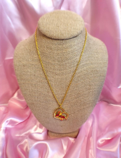Cardinals Heart Necklace