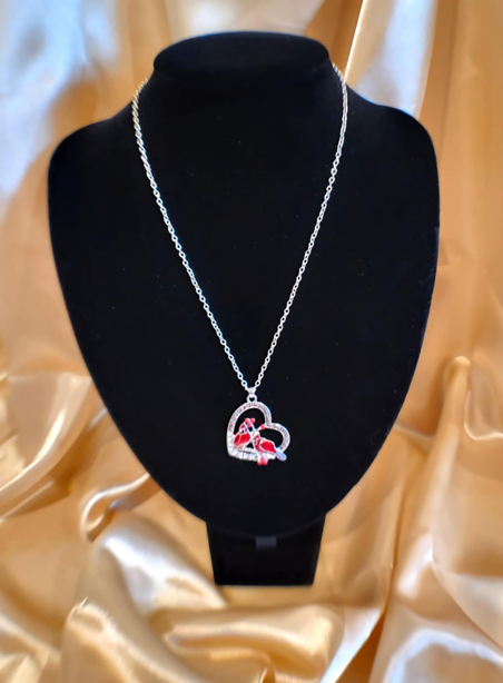 Cardinals Heart Necklace