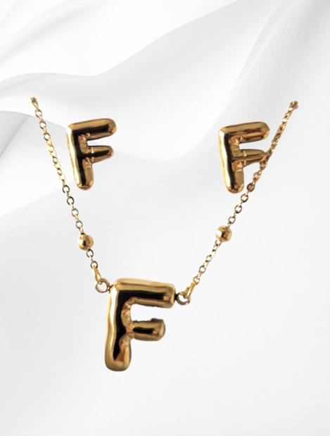 18K Gold Plated Letter Jewelry Sets