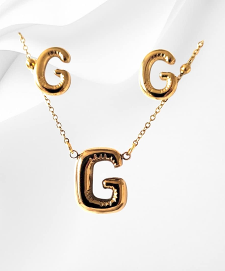 18K Gold Plated Letter Jewelry Sets