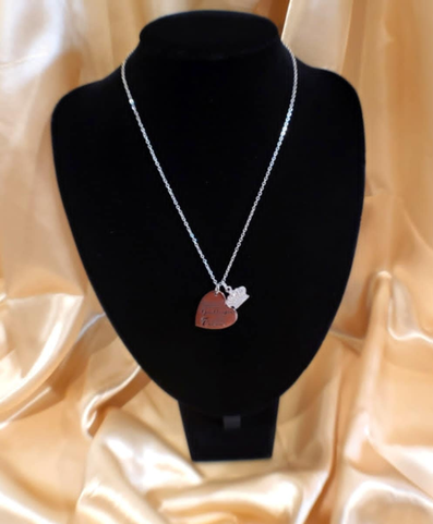 White Gold Granddaughter Heart Necklace