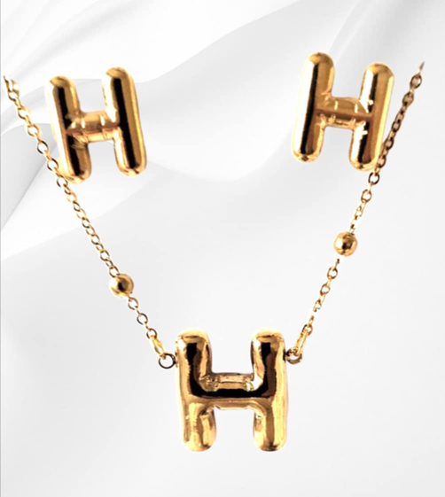 18K Gold Plated Letter Jewelry Sets
