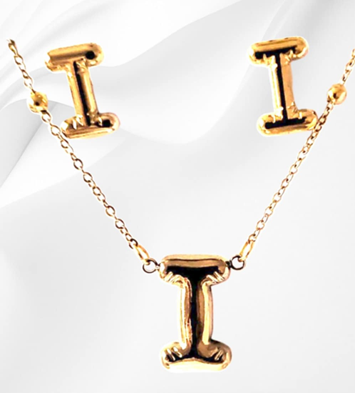 18K Gold Plated Letter Jewelry Sets