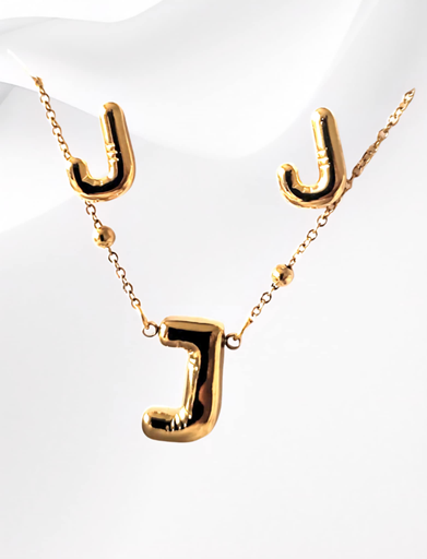 18K Gold Plated Letter Jewelry Sets