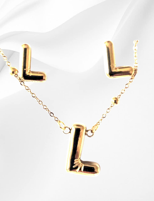 18K Gold Plated Letter Jewelry Sets