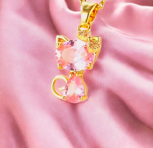 Pink Kitty Necklace