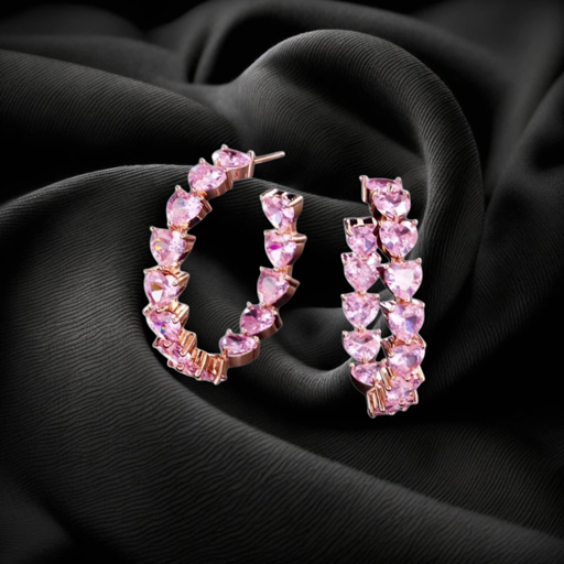 Pink Heart Earrings