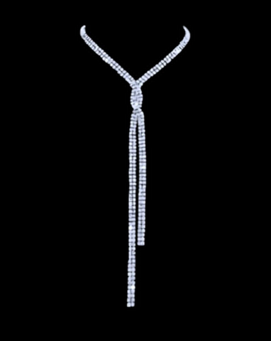 Rhinestone Tie Necklace