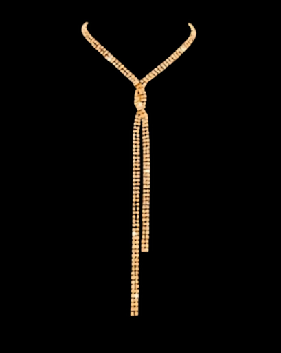 Rhinestone Tie Necklace