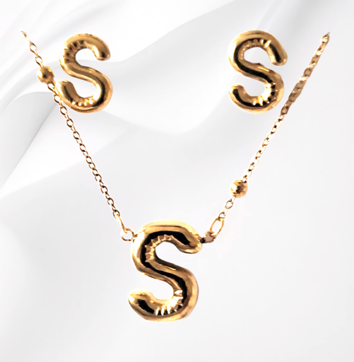 18K Gold Plated Letter Jewelry Sets