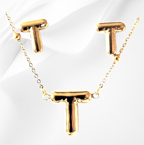 18K Gold Plated Letter Jewelry Sets