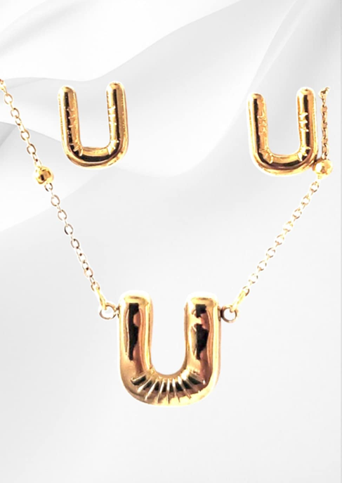 18K Gold Plated Letter Jewelry Sets