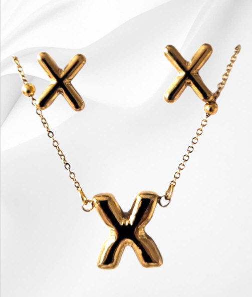 18K Gold Plated Letter Jewelry Sets