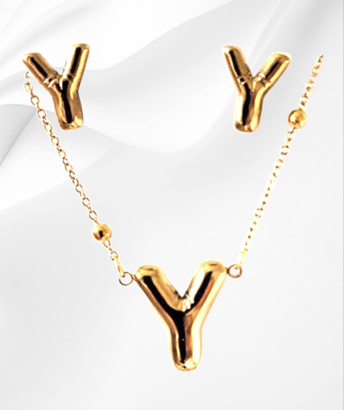 18K Gold Plated Letter Jewelry Sets