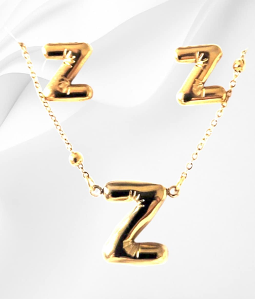 18K Gold Plated Letter Jewelry Sets